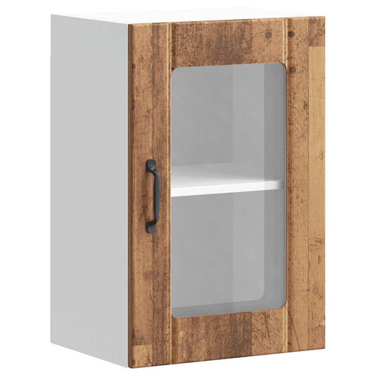 Kitchen Wall Cabinet with Glass Door "Lucca" Old wood 1x wall glass cabinet (1 door) 40 cm wide 60 cm high–2x wall glass cabinet (2 doors) 60 cm wide 40 cm high 1x wall glass cabinet (1 door) 40 cm wide 60 cm high