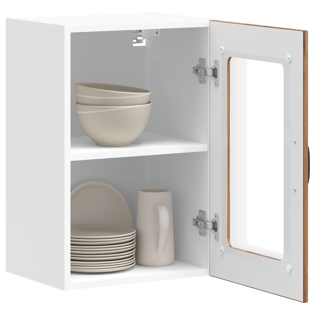 vidaXL Kitchen Wall Cabinet with Glass Door Lucca Old Wood 5