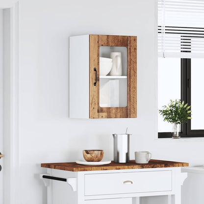 vidaXL Kitchen Wall Cabinet with Glass Door Lucca Old Wood 1
