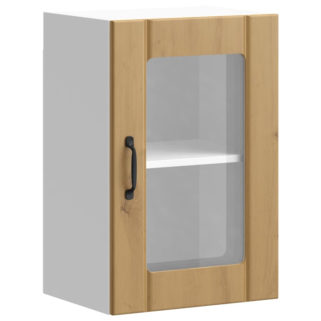 vidaXL Kitchen Wall Cabinet with Glass Door Lucca Artisan Oak 2