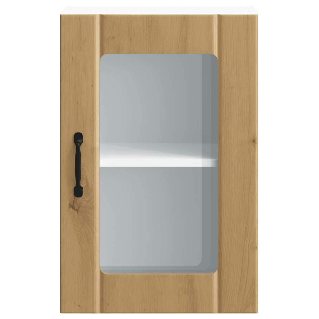 vidaXL Kitchen Wall Cabinet with Glass Door Lucca Artisan Oak 6
