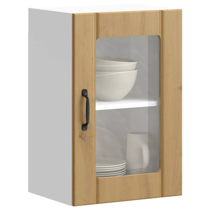 vidaXL Kitchen Wall Cabinet with Glass Door Lucca Artisan Oak 1