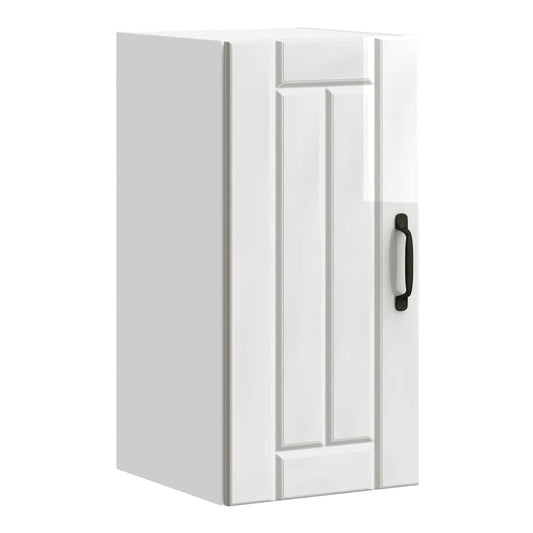 Kitchen Base Cabinet "Lucca" Engineered Wood High gloss white 1x bottom cabinet (1 door 1 drawer) 30 cm wide 81.5 cm high–1x wall cabinet (1 door) 30 cm wide 100 cm high 1x wall cabinet (1 door) 30 cm wide 60 cm high