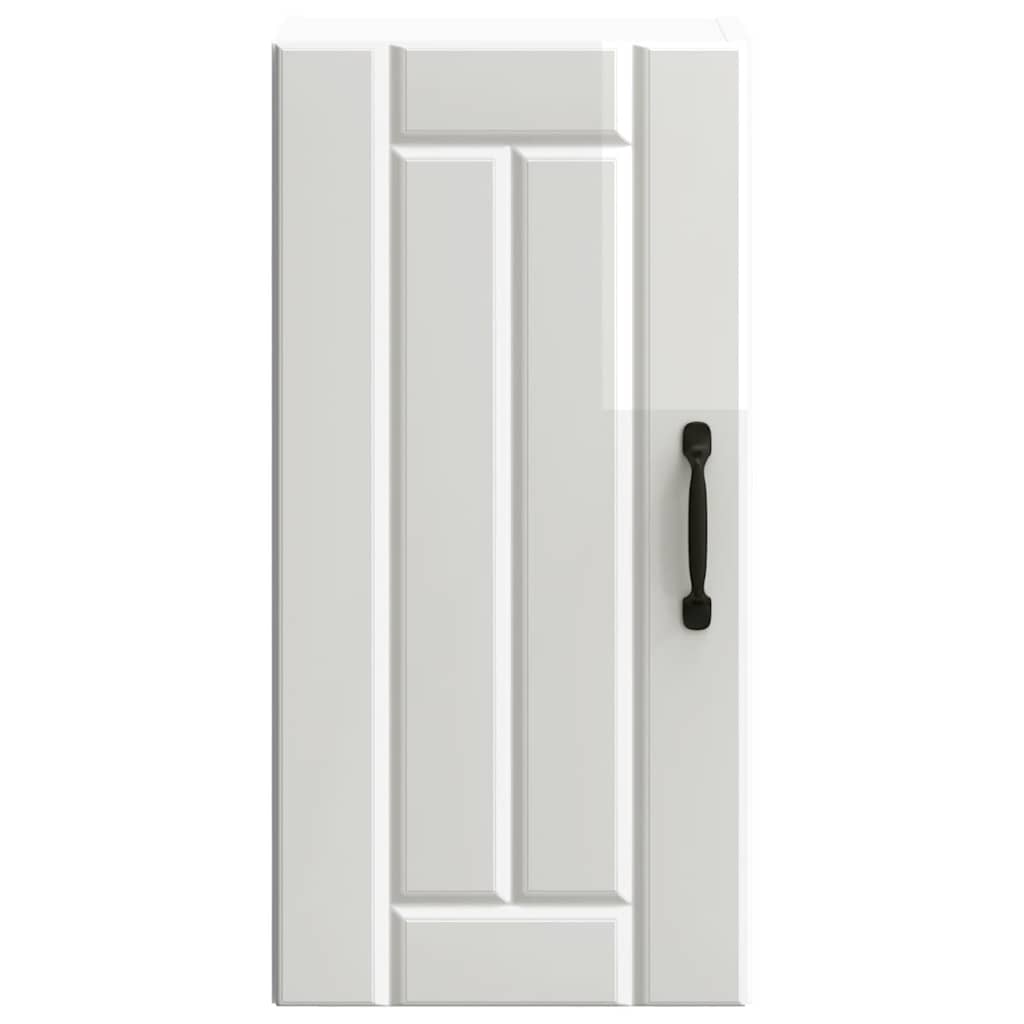vidaXL Kitchen Wall Cabinet Lucca High Gloss White Engineered Wood 4