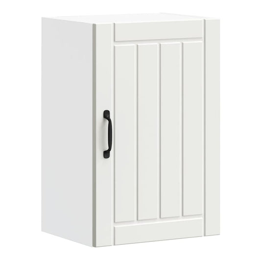Kitchen Wall Cabinet "Lucca" Engineered Wood White 1x wall cabinet (1 door) 40 cm wide 40 cm high–1x wall corner cabinet 57 cm wide 80 cm high 1x wall cabinet (1 door) 40 cm wide 60 cm high