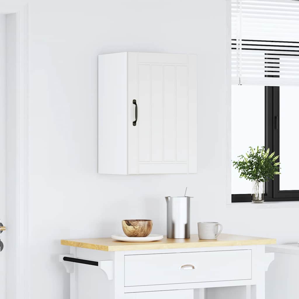 vidaXL Kitchen Wall Cabinet Lucca White Engineered Wood 3