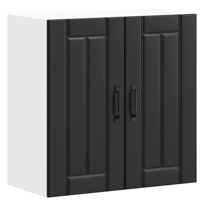 vidaXL Kitchen Wall Cabinet Lucca Black Engineered Wood 2
