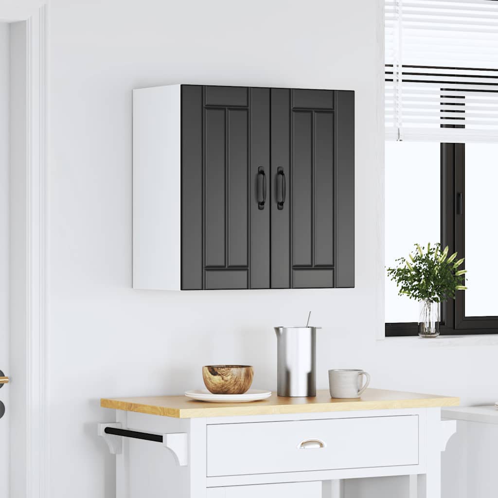 vidaXL Kitchen Wall Cabinet Lucca Black Engineered Wood 4