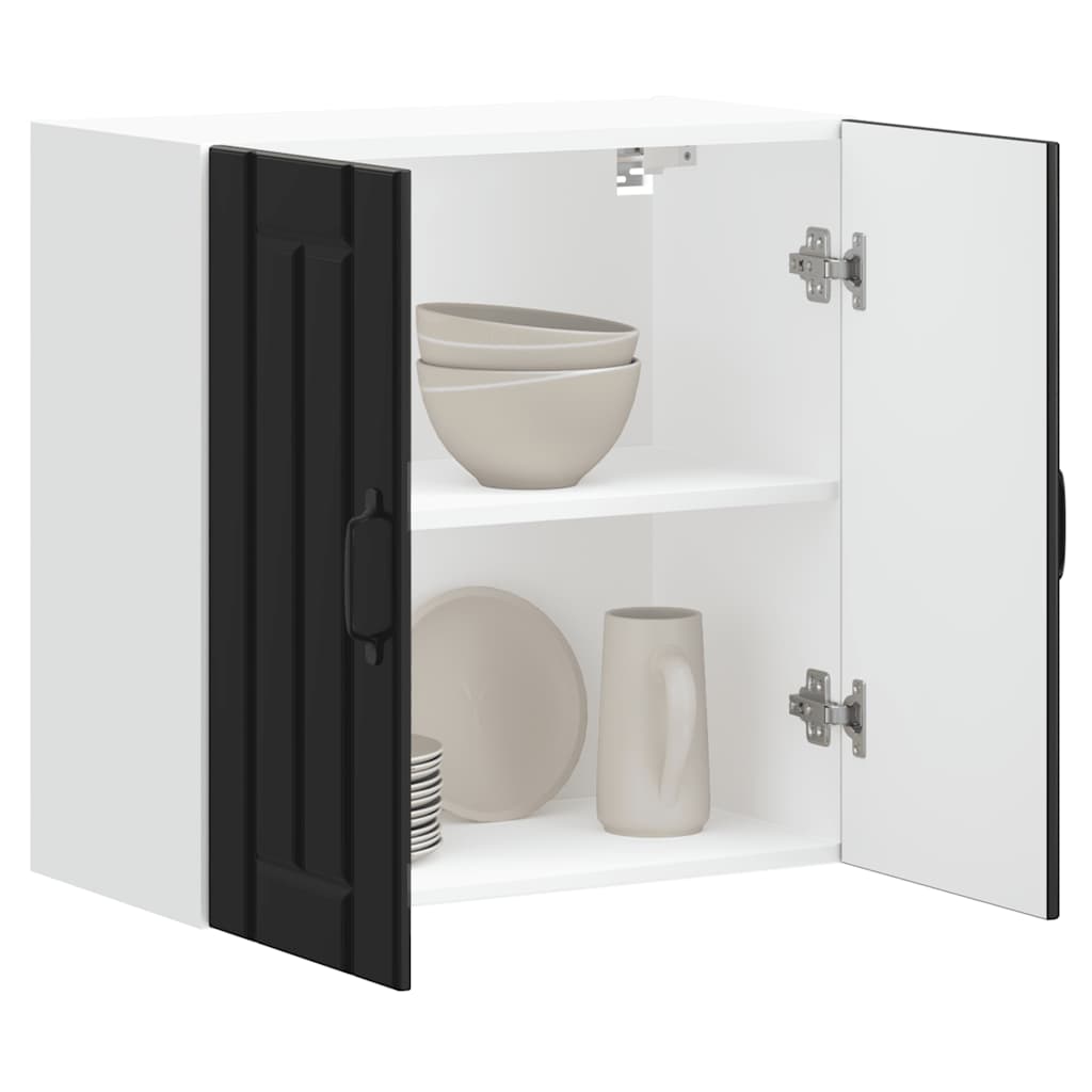 vidaXL Kitchen Wall Cabinet Lucca Black Engineered Wood 1
