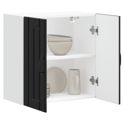 vidaXL Kitchen Wall Cabinet Lucca Black Engineered Wood 1