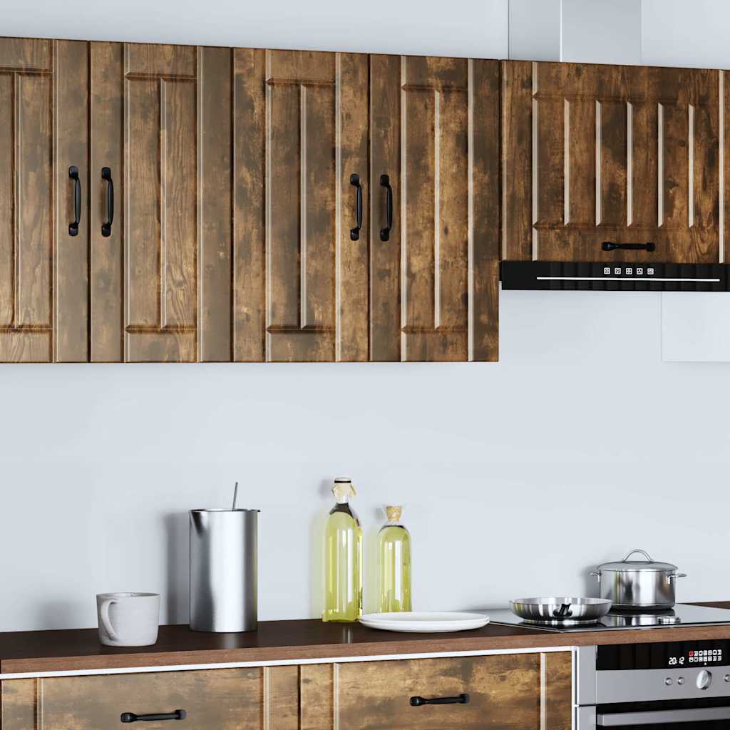 vidaXL Kitchen Wall Cabinet Lucca Smoked Oak Engineered Wood 3