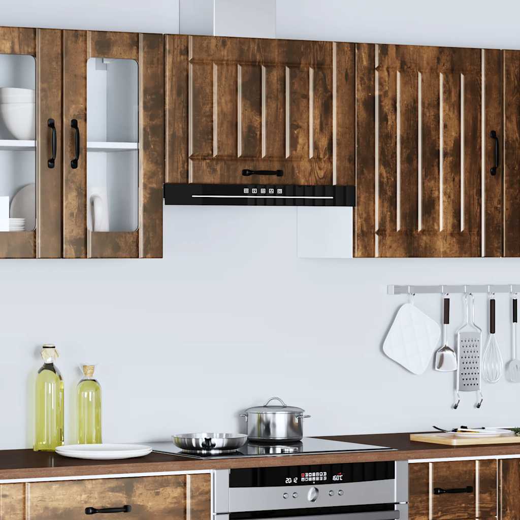 vidaXL Kitchen Wall Cabinet Lucca Smoked Oak Engineered Wood 4