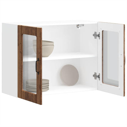 vidaXL Kitchen Wall Cabinet with Glass Door "Lucca" Old Wood