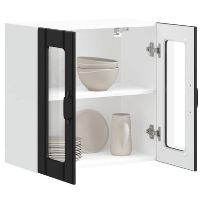 vidaXL Kitchen Wall Cabinet with Glass Door Lucca Black Engineered Wood 5