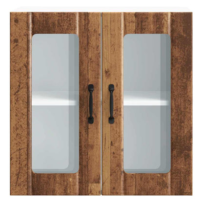 vidaXL Kitchen Wall Cabinet with Glass Door Lucca Old Wood Engineered Wood 6