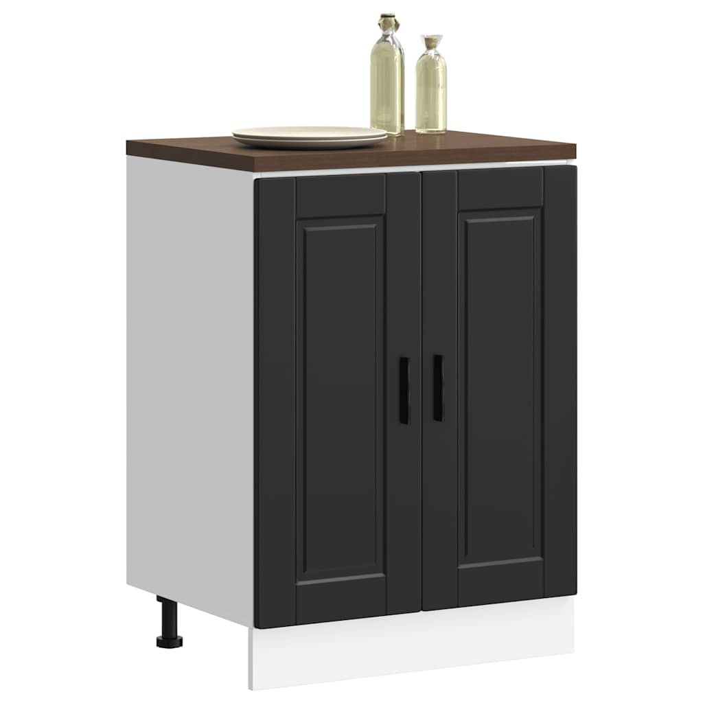 vidaXL Kitchen Base Cabinet "Porto" Engineered Wood Black