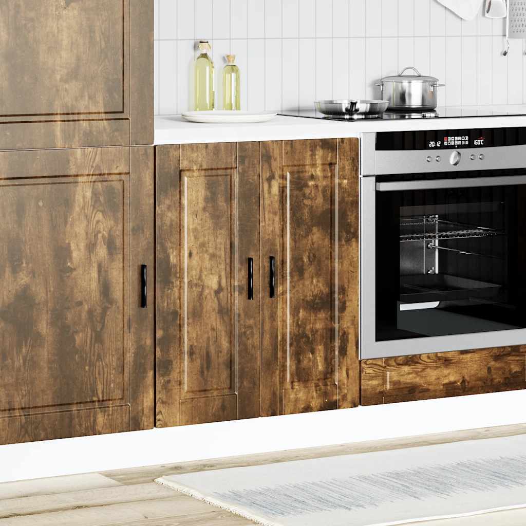 vidaXL Kitchen Base Cabinet Porto Smoked Oak Engineered Wood 3
