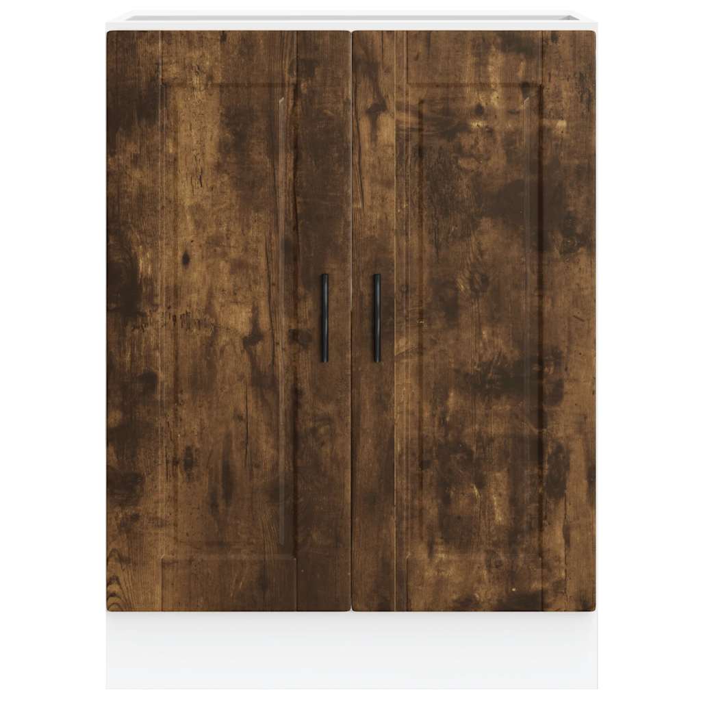 vidaXL Kitchen Base Cabinet Porto Smoked Oak Engineered Wood 4
