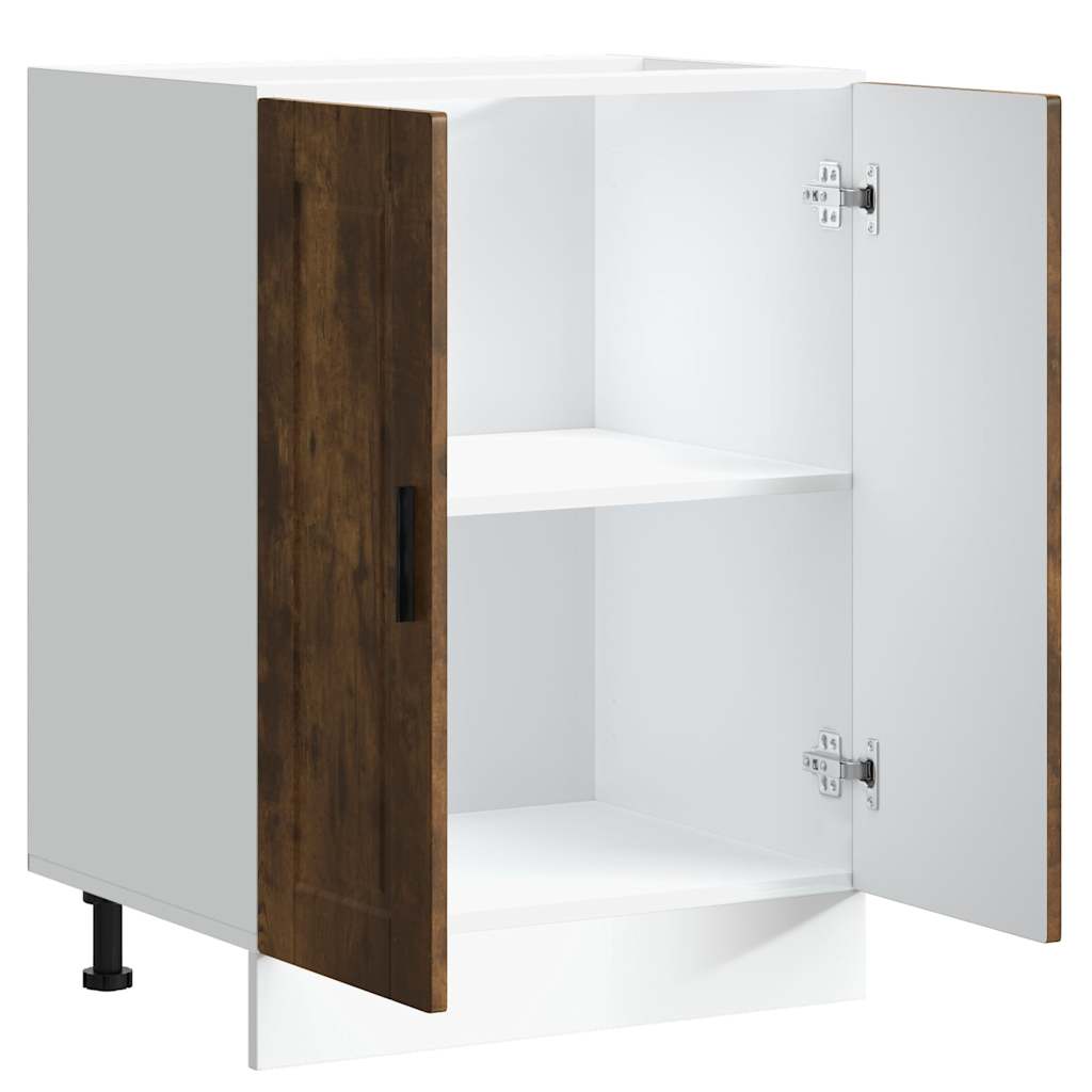 vidaXL Kitchen Base Cabinet Porto Smoked Oak Engineered Wood 5