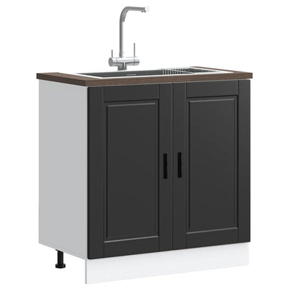 vidaXL Kitchen Base Cabinet "Porto" Engineered Wood Black