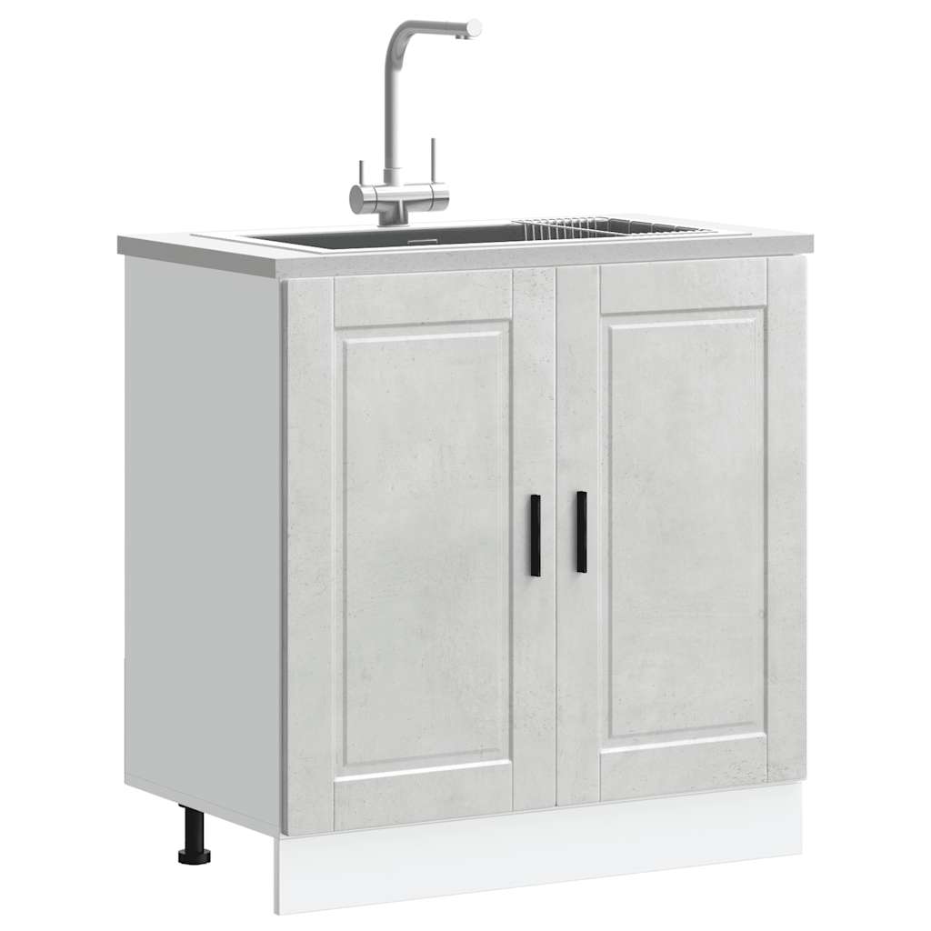 vidaXL Kitchen Base Cabinet "Porto" Engineered Wood Concrete Grey