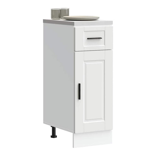 Kitchen Base Cabinet "Porto" Engineered Wood White 1x bottom cabinet (1 door 1 drawer) 30 cm wide 81.5 cm high–1x wall cabinet (1 door) 30 cm wide 100 cm high 1x bottom cabinet (1 door 1 drawer) 30 cm wide 81.5 cm high