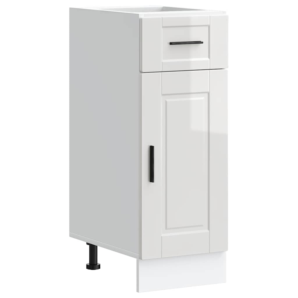 vidaXL Kitchen Base Cabinet Porto High Gloss White Engineered Wood 2