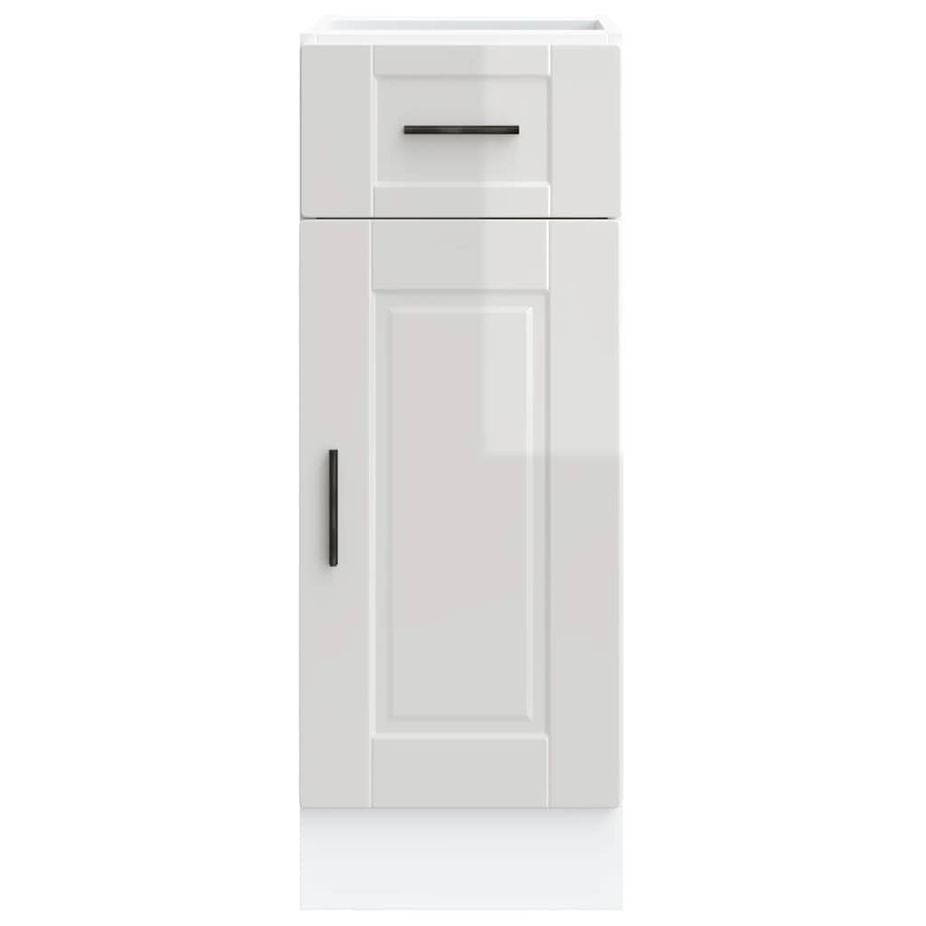 vidaXL Kitchen Base Cabinet Porto High Gloss White Engineered Wood 4