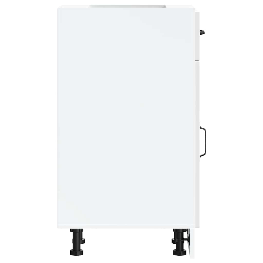 vidaXL Kitchen Base Cabinet Porto High Gloss White Engineered Wood 6