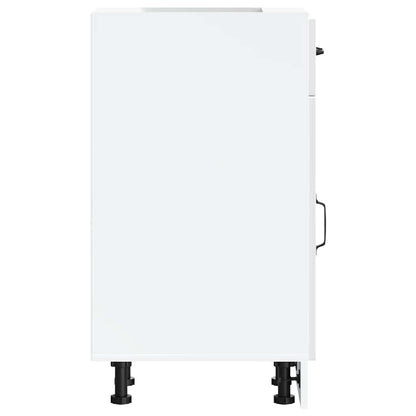 vidaXL Kitchen Base Cabinet Porto High Gloss White Engineered Wood 6