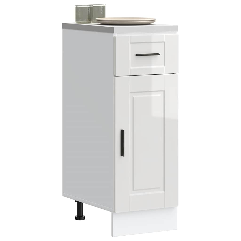 vidaXL Kitchen Base Cabinet Porto High Gloss White Engineered Wood 1