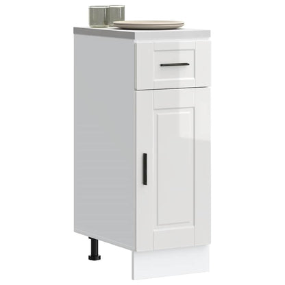 vidaXL Kitchen Base Cabinet Porto High Gloss White Engineered Wood 1