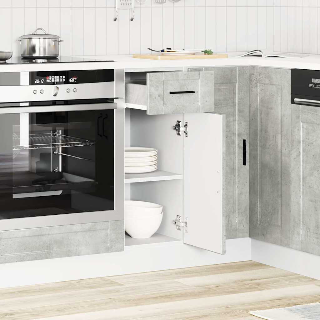 vidaXL Kitchen Base Cabinet Porto Concrete Grey Engineered Wood 3