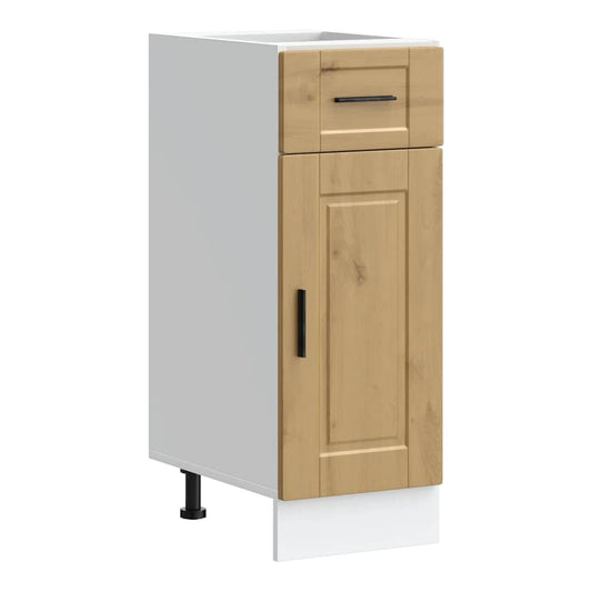 Kitchen Base Cabinet "Porto" Engineered Wood Artisan oak 1x bottom cabinet (1 door 1 drawer) 30 cm wide 81.5 cm high–1x wall cabinet (1 door) 30 cm wide 100 cm high 1x bottom cabinet (1 door 1 drawer) 30 cm wide 81.5 cm high