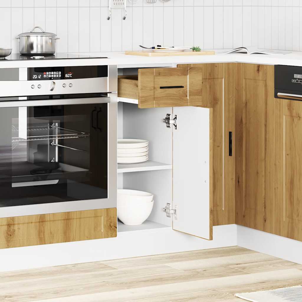 vidaXL Kitchen Base Cabinet Porto Artisan Oak Engineered Wood 3