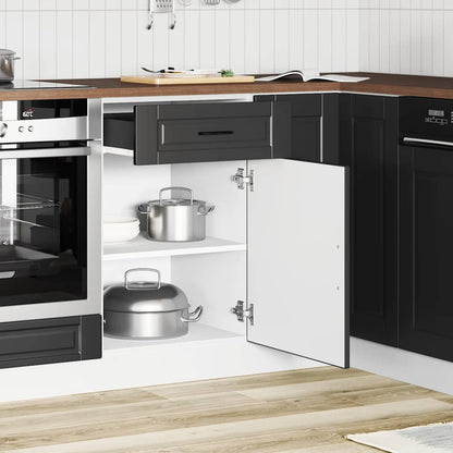 vidaXL Kitchen Base Cabinet Porto Black Engineered Wood 3
