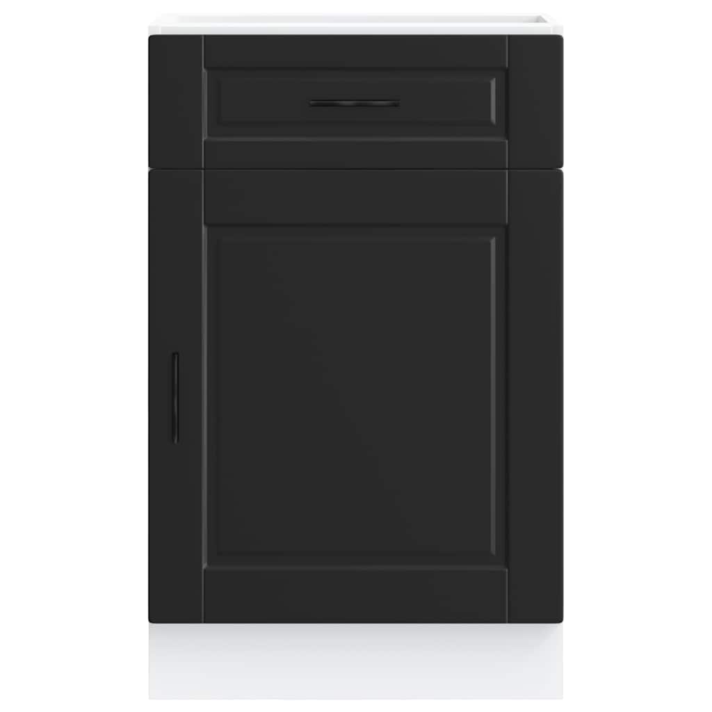 vidaXL Kitchen Base Cabinet Porto Black Engineered Wood 4