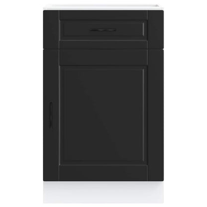 vidaXL Kitchen Base Cabinet Porto Black Engineered Wood 4
