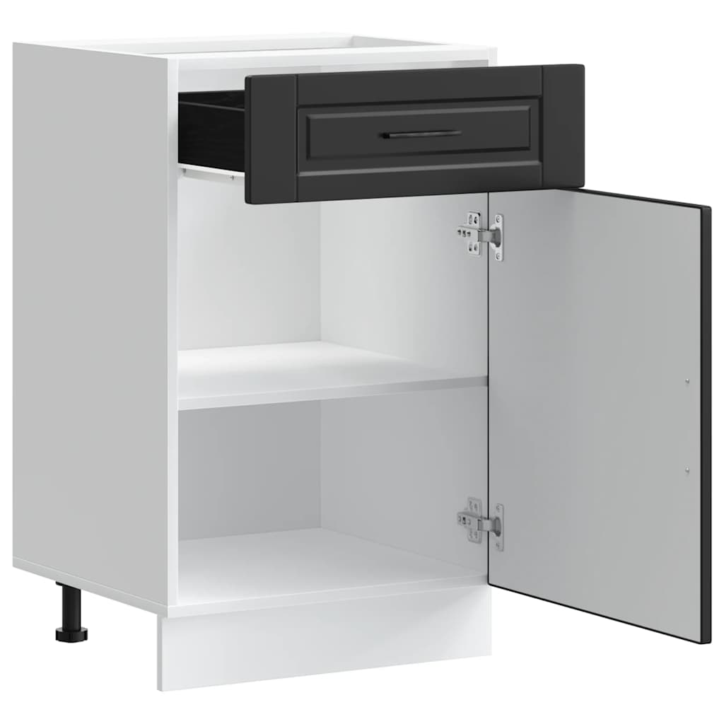 vidaXL Kitchen Base Cabinet Porto Black Engineered Wood 5