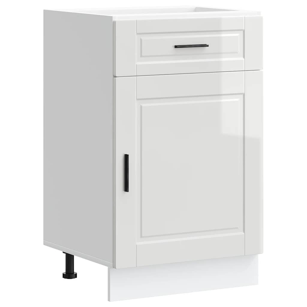 vidaXL Kitchen Base Cabinet Porto High Gloss White Engineered Wood 2