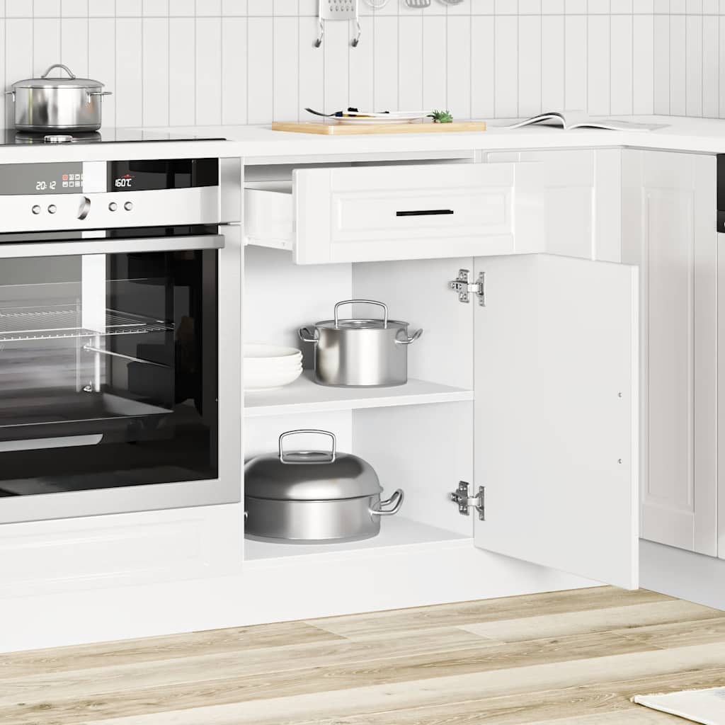 vidaXL Kitchen Base Cabinet Porto High Gloss White Engineered Wood 3