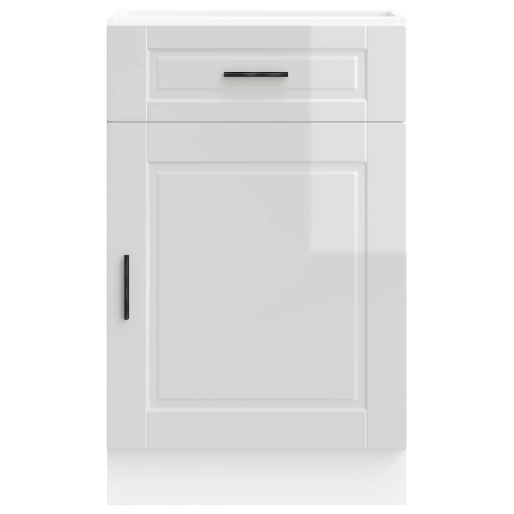 vidaXL Kitchen Base Cabinet Porto High Gloss White Engineered Wood 4