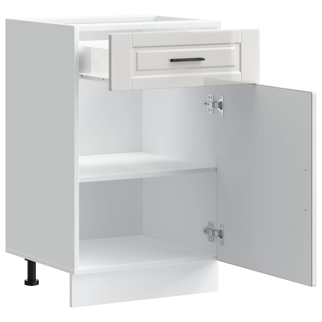 vidaXL Kitchen Base Cabinet Porto High Gloss White Engineered Wood 5