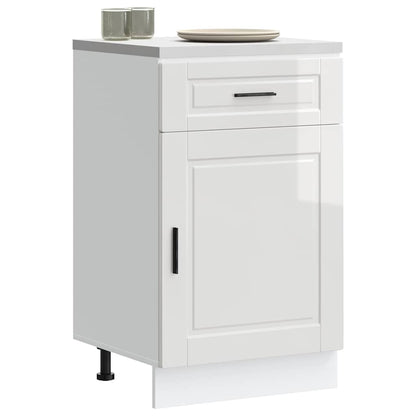 vidaXL Kitchen Base Cabinet Porto High Gloss White Engineered Wood 1