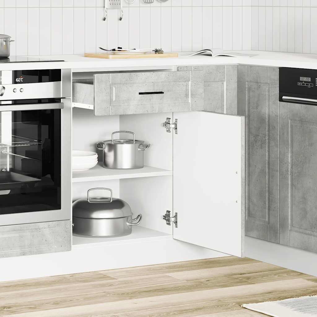 vidaXL Kitchen Base Cabinet Porto Concrete Grey Engineered Wood 3