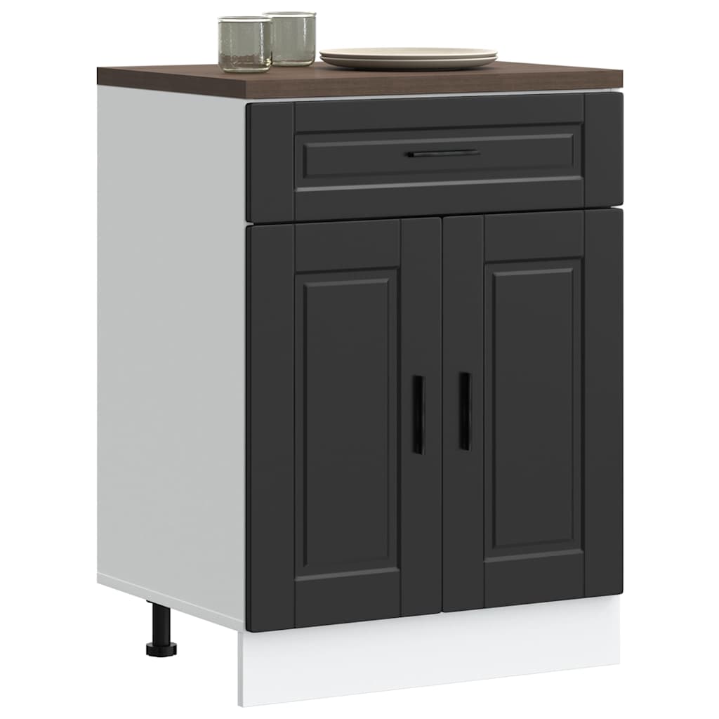 vidaXL Kitchen Base Cabinet "Porto" Engineered Wood Black