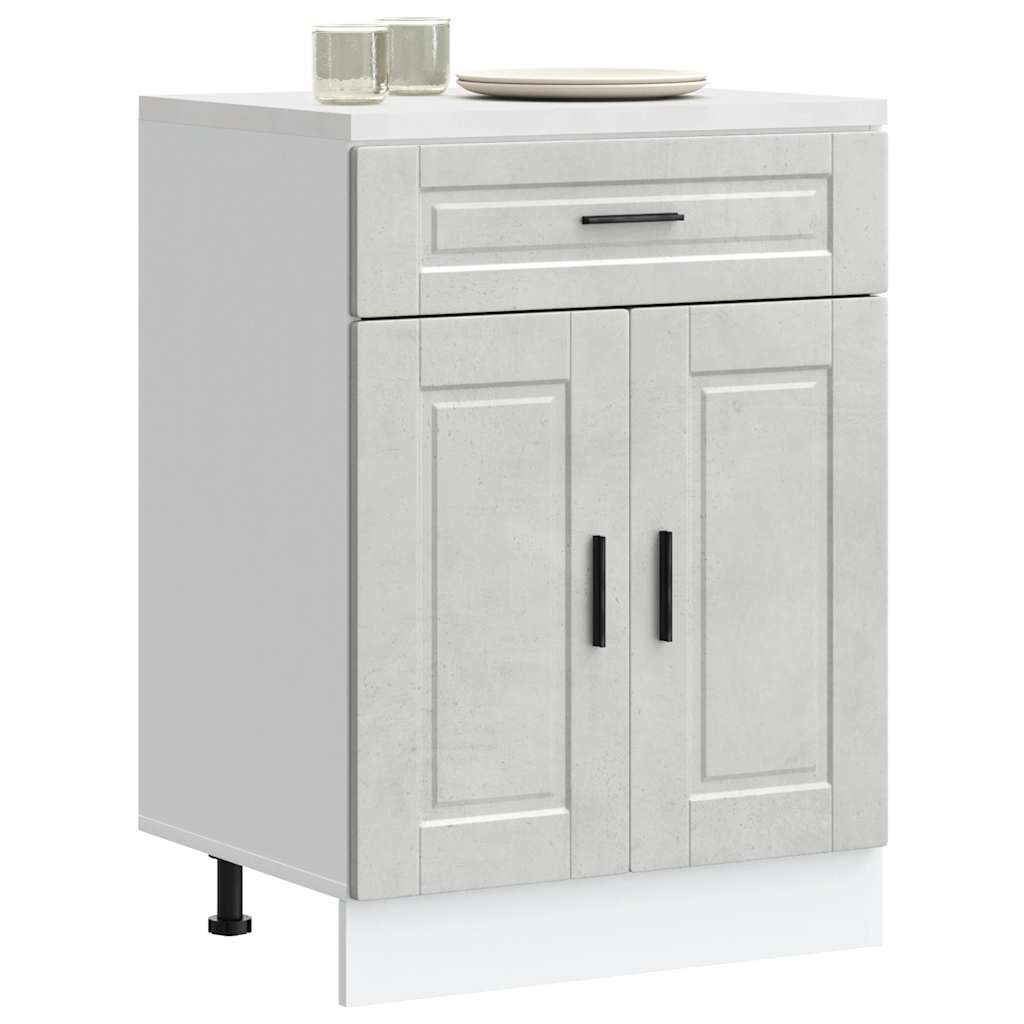 vidaXL Kitchen Base Cabinet "Porto" Engineered Wood Concrete Grey