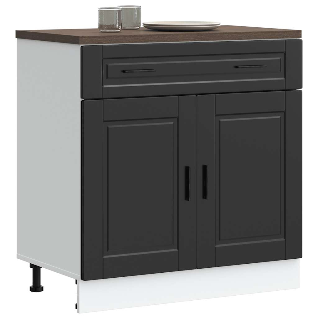 vidaXL Kitchen Base Cabinet "Porto" Engineered Wood Black
