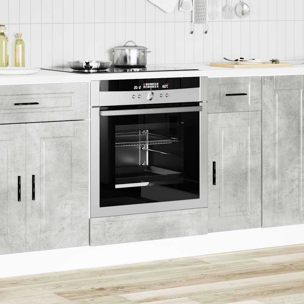 vidaXL Oven Cabinet Porto Concrete Grey Engineered Wood 3