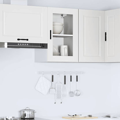 vidaXL Kitchen Wall Cabinet with Glass Door Porto White 3